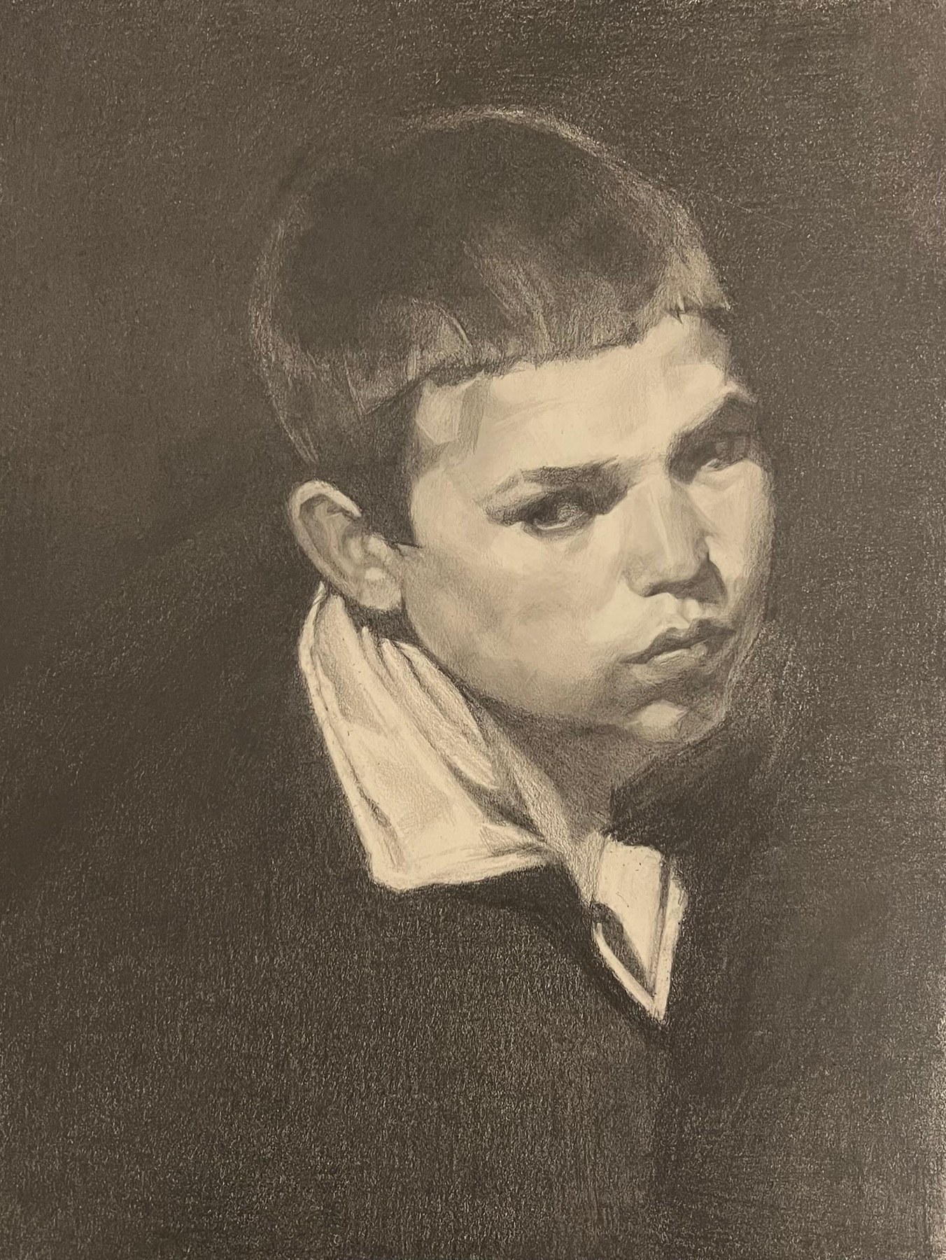 Graphite portrait study of a boy after Velázquez